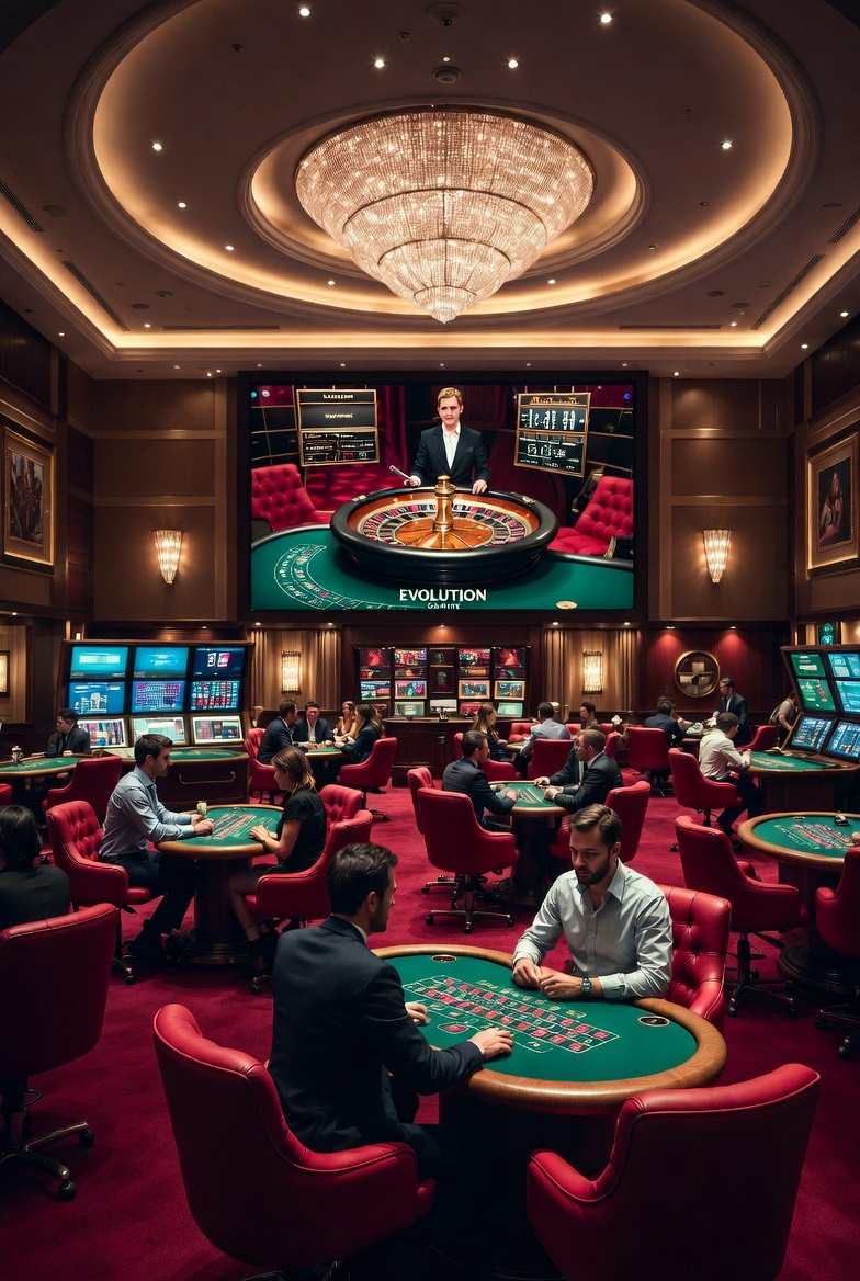 Лобби live-казино Pin-up с играми Evolution Gaming и реальными дилерами